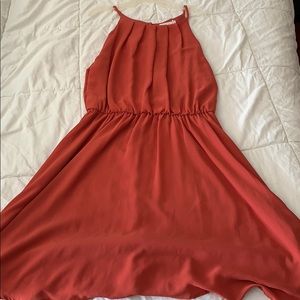 Short coral colored dress